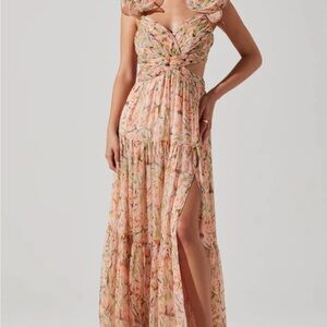Anthropologie ASTR fritillaria formal Floral Maxi Dress (mac duggal style) small